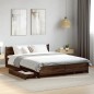 vidaXL Bettgestell mit Schubladen Braun Eichen-Optik 135x190 cm vidaXL Bettgestell mit Schubladen Braun Eichen-Optik 135x190 cm