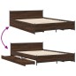 vidaXL Bettgestell mit Schubladen Braun Eichen-Optik 135x190 cm vidaXL Bettgestell mit Schubladen Braun Eichen-Optik 135x190 cm