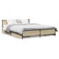 vidaXL Bettgestell mit Schubladen Sonoma-Eiche 120x190cm Holzwerkstoff vidaXL Bettgestell mit Schubladen Sonoma-Eiche 120x190cm Holzwerkstoff