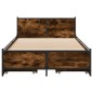 vidaXL Bettgestell mit Schubladen Räuchereiche 100x200cm Holzwerkstoff vidaXL Bettgestell mit Schubladen Räuchereiche 100x200cm Holzwerkstoff