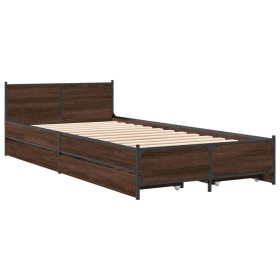 vidaXL Bettgestell mit Schubladen Braun Eichen-Optik 100x200 cm