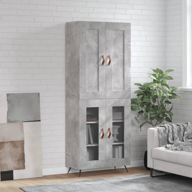 Highboard Betongrau 69,5x34x180 cm Holzwerkstoff Highboard Betongrau 69,5x34x180 cm Holzwerkstoff
