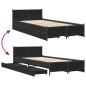 vidaXL Bettgestell mit Schubladen Schwarz 75x190 cm Holzwerkstoff vidaXL Bettgestell mit Schubladen Schwarz 75x190 cm Holzwerkstoff