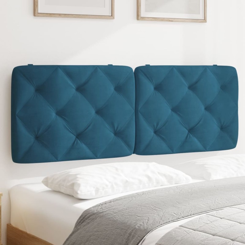 vidaXL Kopfteil-Kissen Blau 120 cm Samt vidaXL Kopfteil-Kissen Blau 120 cm Samt