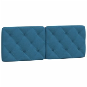 vidaXL Kopfteil-Kissen Blau 120 cm Samt
