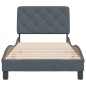vidaXL Bettgestell mit Kopfteil Dunkelgrau 90x200 cm Samt vidaXL Bettgestell mit Kopfteil Dunkelgrau 90x200 cm Samt