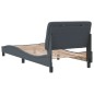 vidaXL Bettgestell mit Kopfteil Dunkelgrau 90x200 cm Samt vidaXL Bettgestell mit Kopfteil Dunkelgrau 90x200 cm Samt