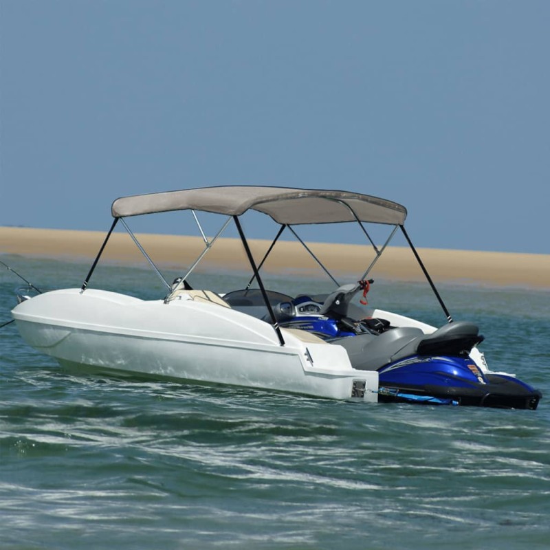 vidaXL 3-Bow Bimini-Top Grau 184x189x135 cm vidaXL 3-Bow Bimini-Top Grau 184x189x135 cm