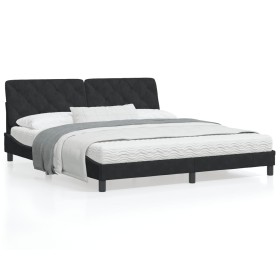 vidaXL Bettgestell mit Kopfteil Schwarz 180x200 cm Samt