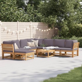 vidaXL 9-tlg. Garten-Lounge-Set mit Kissen Massivholz Akazie
