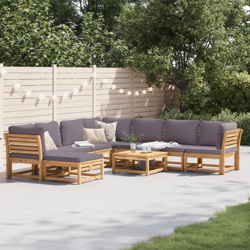 vidaXL 9-tlg. Garten-Lounge-Set mit Kissen Massivholz Akazie vidaXL 9-tlg. Garten-Lounge-Set mit Kissen Massivholz Akazie