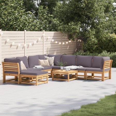 vidaXL 9-tlg. Garten-Lounge-Set mit Kissen Massivholz Akazie