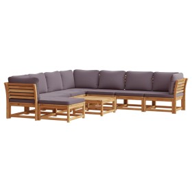 vidaXL 9-tlg. Garten-Lounge-Set mit Kissen Massivholz Akazie