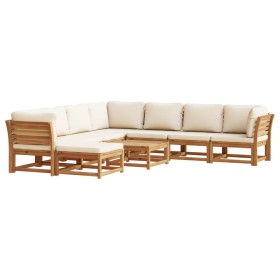 vidaXL 9-tlg. Garten-Lounge-Set mit Kissen Massivholz Akazie