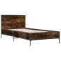 vidaXL Bettgestell Räuchereiche 100x200 cm Holzwerkstoff und Metall vidaXL Bettgestell Räuchereiche 100x200 cm Holzwerkstoff und Metall