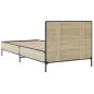 vidaXL Bettgestell Sonoma-Eiche 75x190 cm Holzwerkstoff und Metall vidaXL Bettgestell Sonoma-Eiche 75x190 cm Holzwerkstoff und Metall