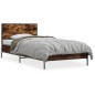 vidaXL Bettgestell Räuchereiche 90x190 cm Holzwerkstoff und Metall vidaXL Bettgestell Räuchereiche 90x190 cm Holzwerkstoff und Metall