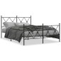 vidaXL Bettgestell mit Kopf- und Fußteil Metall Schwarz 140x190 cm vidaXL Bettgestell mit Kopf- und Fußteil Metall Schwarz 140x190 cm