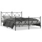 vidaXL Bettgestell mit Kopf- und Fußteil Metall Schwarz 150x200 cm vidaXL Bettgestell mit Kopf- und Fußteil Metall Schwarz 150x200 cm