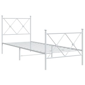 vidaXL Bettgestell mit Kopf- und Fußteil Metall Weiß 80x200 cm