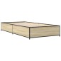 vidaXL Bettgestell Sonoma-Eiche 100x200 cm Holzwerkstoff und Metall vidaXL Bettgestell Sonoma-Eiche 100x200 cm Holzwerkstoff und Metall