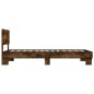 vidaXL Bettgestell Räuchereiche 90x200 cm Holzwerkstoff und Metall vidaXL Bettgestell Räuchereiche 90x200 cm Holzwerkstoff und Metall