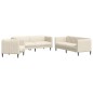 vidaXL 3-tlg. Sofagarnitur Creme Stoff vidaXL 3-tlg. Sofagarnitur Creme Stoff