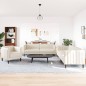 vidaXL 3-tlg. Sofagarnitur Creme Stoff vidaXL 3-tlg. Sofagarnitur Creme Stoff
