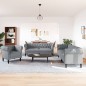 vidaXL 3-tlg. Sofagarnitur Hellgrau Stoff vidaXL 3-tlg. Sofagarnitur Hellgrau Stoff