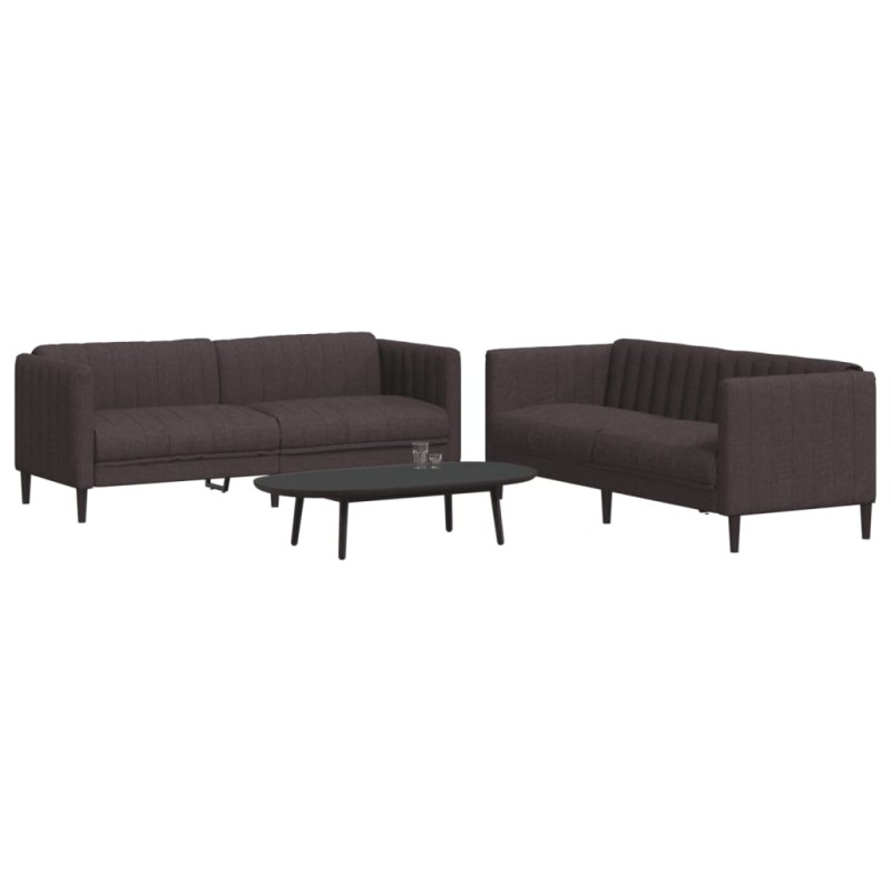 vidaXL 2-tlg. Sofagarnitur Dunkelbraun Stoff vidaXL 2-tlg. Sofagarnitur Dunkelbraun Stoff