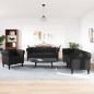 vidaXL 3-tlg. Sofagarnitur Schwarz Stoff vidaXL 3-tlg. Sofagarnitur Schwarz Stoff