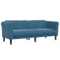 vidaXL 3-tlg. Sofagarnitur Blau Samt vidaXL 3-tlg. Sofagarnitur Blau Samt