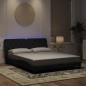 vidaXL Bettgestell mit LED-Leuchten Schwarz 160x200 cm Samt vidaXL Bettgestell mit LED-Leuchten Schwarz 160x200 cm Samt