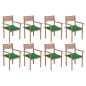 Stapelbare Gartenstühle mit Kissen 8 Stk. Massivholz Teak Stapelbare Gartenstühle mit Kissen 8 Stk. Massivholz Teak
