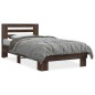 vidaXL Bettgestell Braun Eichen-Optik 90x190 cm Holzwerkstoff Metall vidaXL Bettgestell Braun Eichen-Optik 90x190 cm Holzwerkstoff Metall