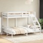 vidaXL Etagenbett 80x200/140x200 cm Weiß Massivholz Kiefer vidaXL Etagenbett 80x200/140x200 cm Weiß Massivholz Kiefer
