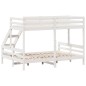 vidaXL Etagenbett 80x200/140x200 cm Weiß Massivholz Kiefer vidaXL Etagenbett 80x200/140x200 cm Weiß Massivholz Kiefer
