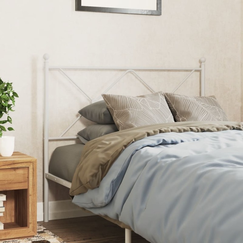 vidaXL Kopfteil Metall Weiß 107 cm