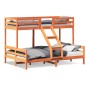 vidaXL Etagenbett 80x200/140x200 cm Wachsbraun Massivholz Kiefer vidaXL Etagenbett 80x200/140x200 cm Wachsbraun Massivholz Kiefer