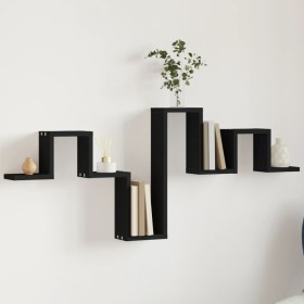 vidaXL Wandregal Schwarz 104,5x10x43 cm Holzwerkstoff