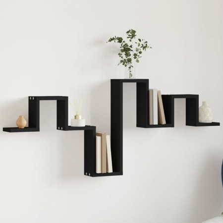 vidaXL Wandregal Schwarz 104,5x10x43 cm Holzwerkstoff