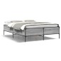 vidaXL Bettgestell Grau Sonoma 140x200 cm Holzwerkstoff und Metall vidaXL Bettgestell Grau Sonoma 140x200 cm Holzwerkstoff und Metall