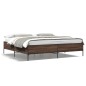 vidaXL Bettgestell Braun Eichen-Optik 180x200 cm Holzwerkstoff Metall vidaXL Bettgestell Braun Eichen-Optik 180x200 cm Holzwerkstoff Metall