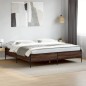 vidaXL Bettgestell Braun Eichen-Optik 180x200 cm Holzwerkstoff Metall vidaXL Bettgestell Braun Eichen-Optik 180x200 cm Holzwerkstoff Metall