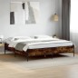 vidaXL Bettgestell Räuchereiche 180x200 cm Holzwerkstoff und Metall vidaXL Bettgestell Räuchereiche 180x200 cm Holzwerkstoff und Metall