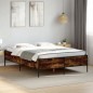 vidaXL Bettgestell Räuchereiche 140x190 cm Holzwerkstoff und Metall vidaXL Bettgestell Räuchereiche 140x190 cm Holzwerkstoff und Metall