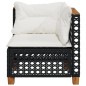 vidaXL Garten-Ecksofa mit Kissen Schwarz Poly Rattan vidaXL Garten-Ecksofa mit Kissen Schwarz Poly Rattan
