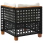 vidaXL Garten-Ecksofa mit Kissen Schwarz Poly Rattan vidaXL Garten-Ecksofa mit Kissen Schwarz Poly Rattan