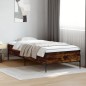 vidaXL Bettgestell Räuchereiche 90x190 cm Holzwerkstoff und Metall vidaXL Bettgestell Räuchereiche 90x190 cm Holzwerkstoff und Metall