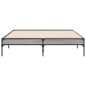 vidaXL Bettgestell Grau Sonoma 120x190 cm Holzwerkstoff und Metall vidaXL Bettgestell Grau Sonoma 120x190 cm Holzwerkstoff und Metall